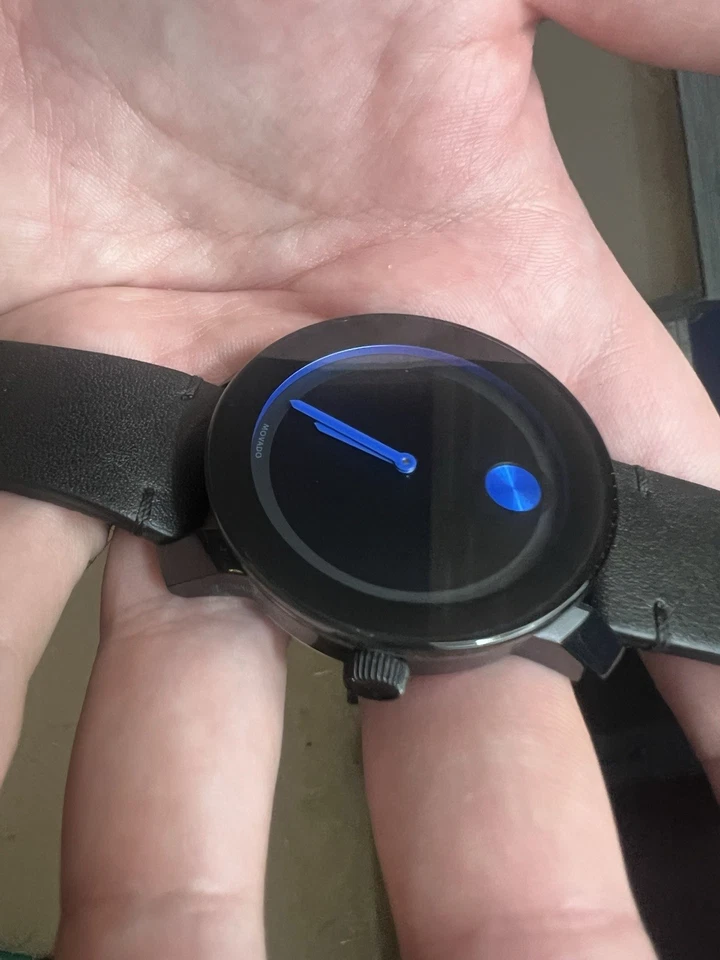 Reloj Movado Bold MB.01.1.29.6003 ¡Esfera de Museo Negra Manecillas Azules! Nunca usado Foto 3 de 4