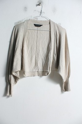 Dorothy Perkins Damen offene kurze Strickjacke - beige - Größe 12 (h39)