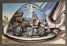 DAVID MANN IRON HORSE CENTERFOLD PRINT ART/AD - 1981  "WELCOME TO DAYTONA"
