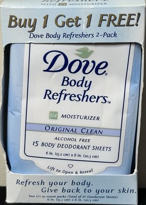 RARE VINTAGE 1990's~DOVE BODY REFRESHERS DEODORANT SHEETS~MOISTURIZER SHEETS