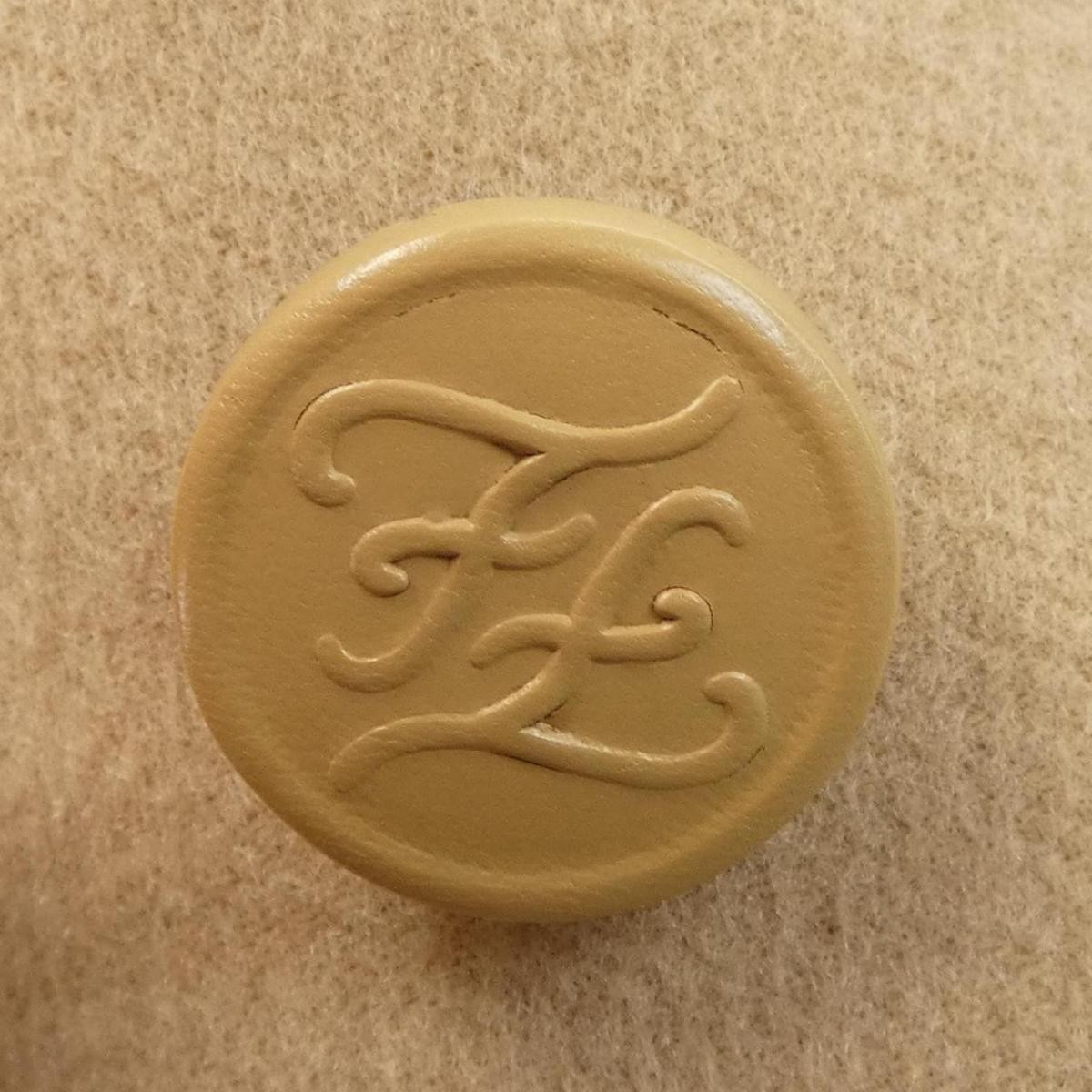 FENDI FF Motif Coat Beige Size 38 Mink Pocket Used thumbnail 7