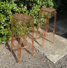 2 Orange Kartell Philippe Starck Ghost 26” 65cm Bar Stools  Free Ship