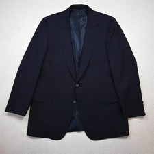 Vtg USA Made Chaps Ralph Lauren 42S Navy Blue Wool Blazer Suit Jacket Sport Coat