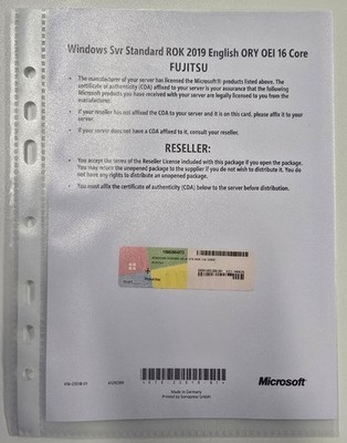 Windows Server 2019 Standard ROK   16 Core   Fujitsu OEM 10602664073