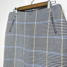 J.McLaughlin Glen Plaid Pencil Skirt Blue Yellow Check Lined Size 8