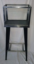 Vintage Aquarium Stainless Fish Tank Slate Bottom With Original Stand Rare