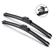 16"+16" Combo ALL SEASON U or J Hook BRACKETLESS WINDSHIELD WIPER BLADES I132