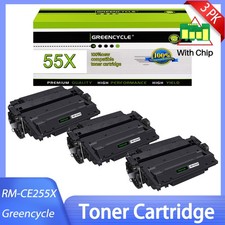 3 PK CE255X 55X High Yield Toner Cartridge For HP LaserJet P3010 P3015 P3015d