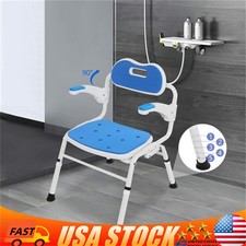 Folding Shower Chair with Arms and Back for Seniors Handicap Disabled Orange US