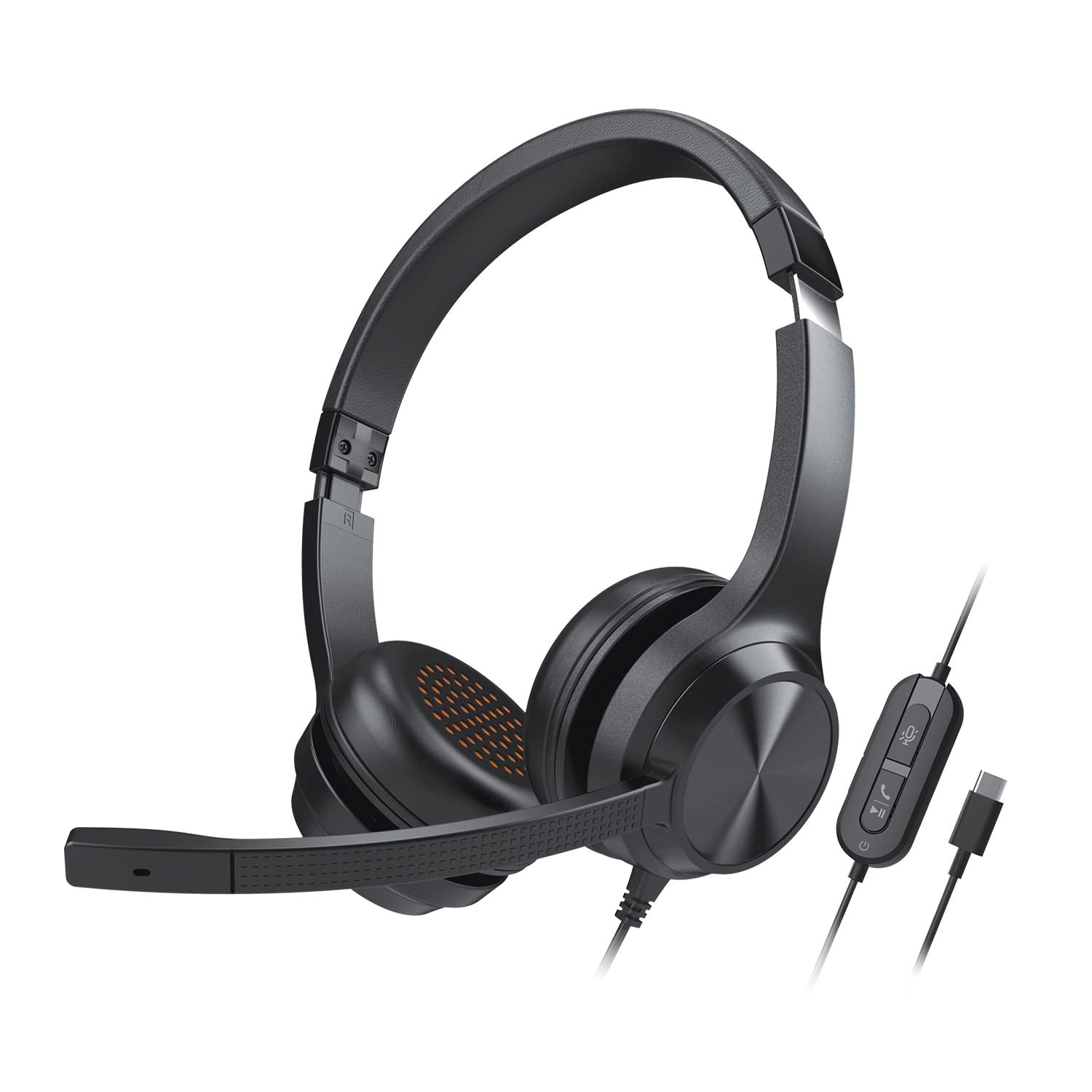 Casque filaire USB avec micro antibruit rabattable SmartComms noir
