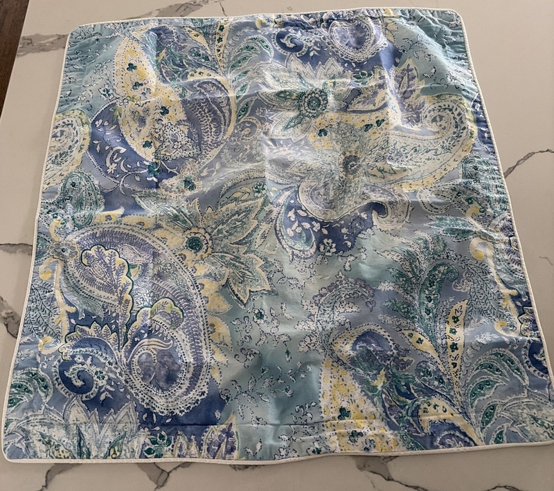 Ralph Lauren Pillow Sham Jamaica Paisley Blue European 26” Square Envelope Close