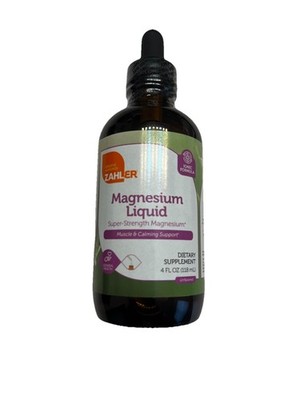 Zahler Magnesium Liquid Drops Super Strength - 4 Fl Oz EXP 10/2027