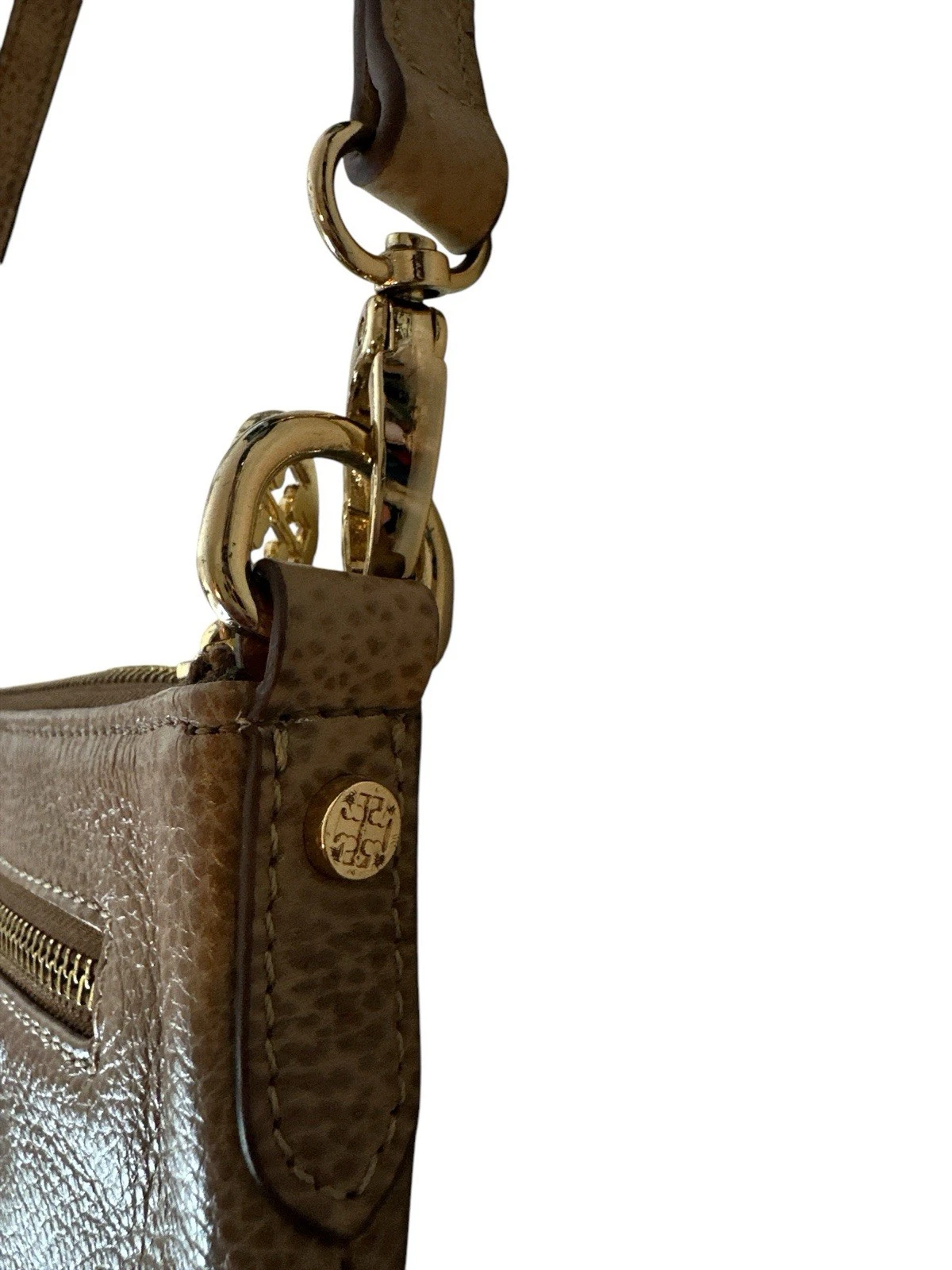 Borsa a tracolla Tory Burch borsa donna designer beige oro media festa formale