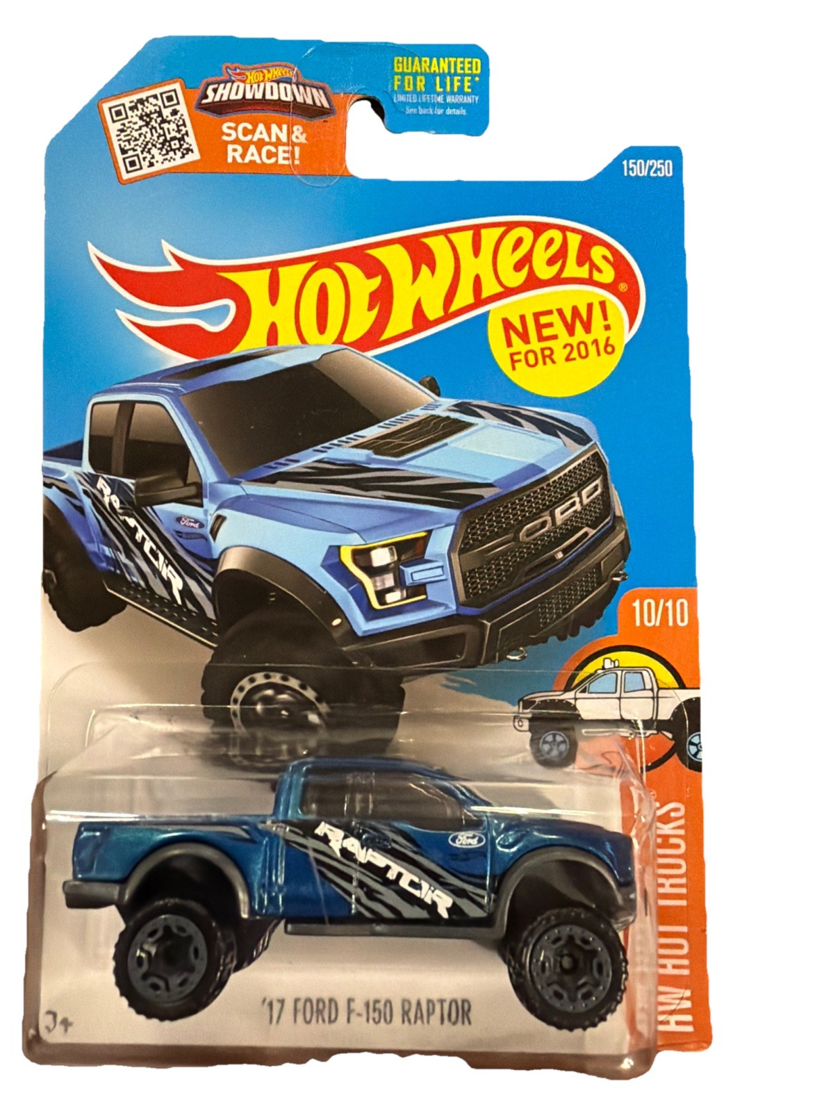 Hot Wheels HW Hot Trucks 10/10 '17 Ford F-150 Raptor Blue 150/250