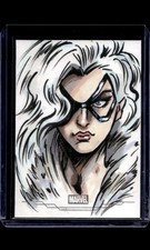 Marketplace image: 2026 Topps Chrome Marvel Black Cat Original Sketch Art Card Court #1/1