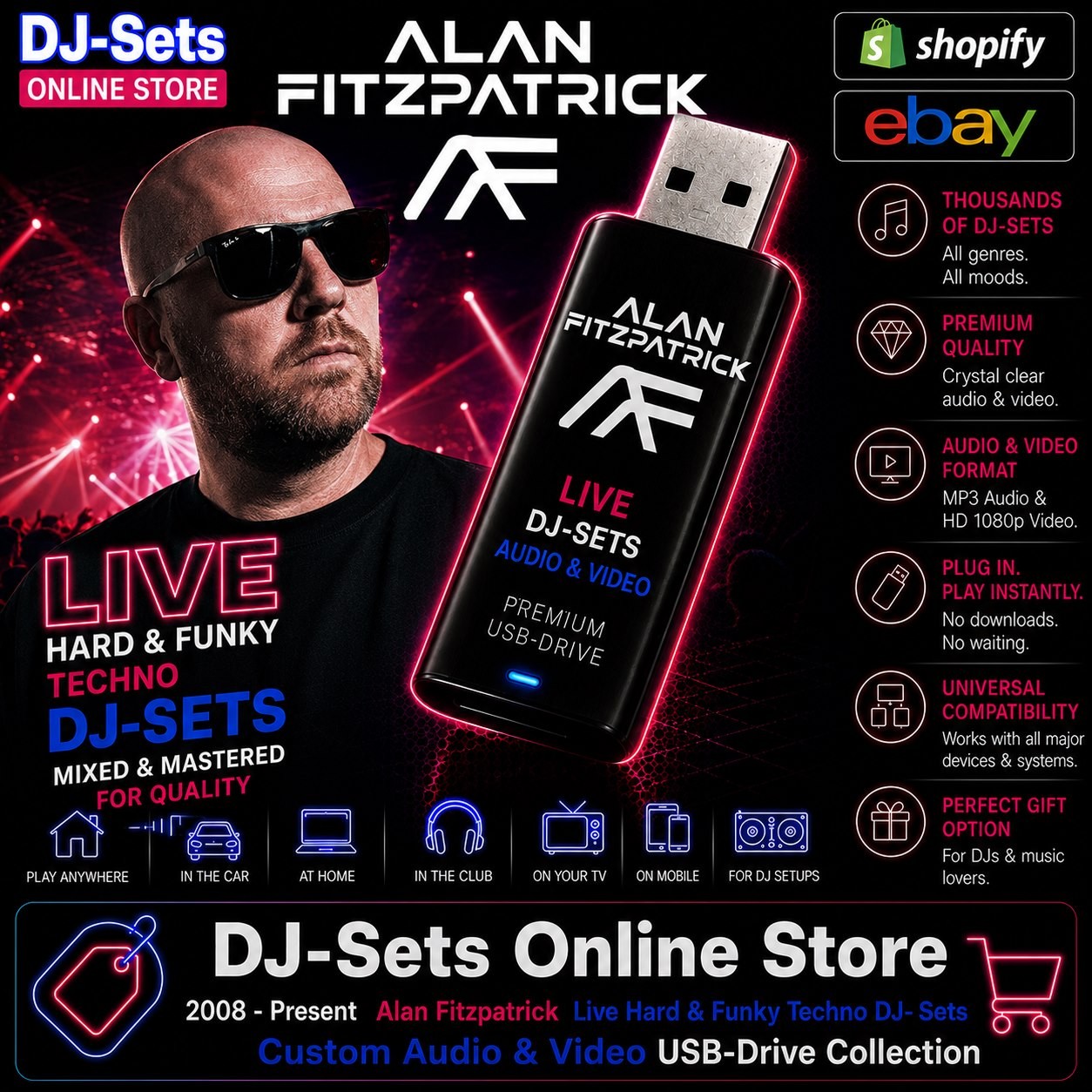 Live Techno Audio & Video DJ-Sets 64GB Usb Special (2008-2026)