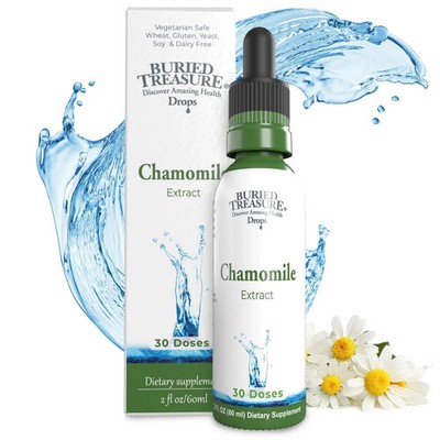 Buried Treasure Chamomile Drops   30 Servings, 2oz, Liquid Herbal Calm Supple...
