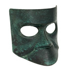 Miniature Bronze Venetian Mask Verdigris Green Effect Theatre Carnival Rare 2.5