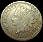 1863 CN Indian Cent XF condition! Full Liberty!