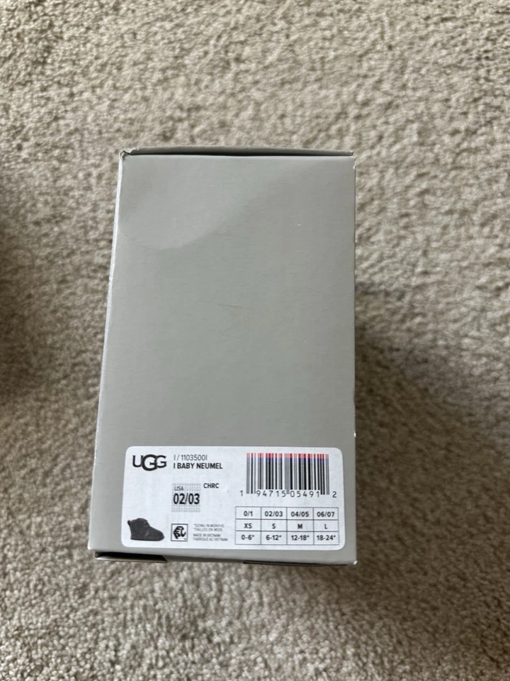 NUEVO EN CAJA Botas Ugg Baby Neumel Gris Carbón Piel Polar Niños Talla 2/3 Foto 2 de 3