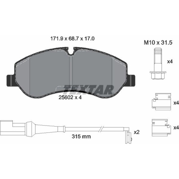Textar 2560201 Bremsbelagsatz FüR Ford Transit V363 V362 Tourneo V362 F3 FY FZ-image