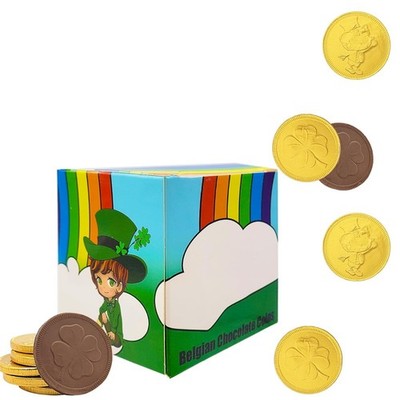 St. Patrick's Day Lucky Belgian Milk Chocolate Gold Coins, Half-Pound 