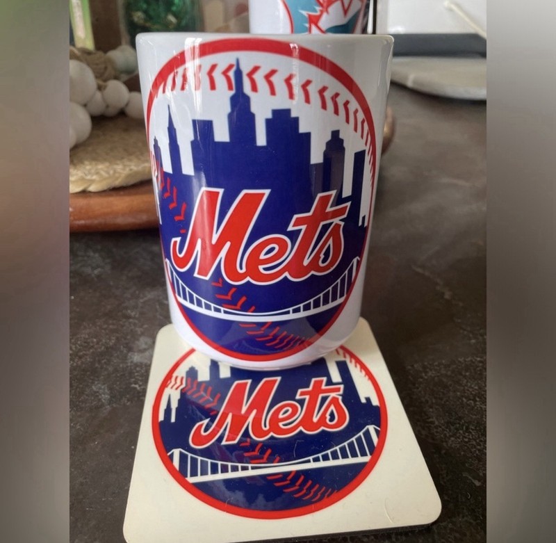 NY Mets Mug And Coaster Set, NEW