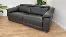 Sofology The Carrera 2.5 Seater Recliner Sofa in Trusty Embossed Leather Charcoa