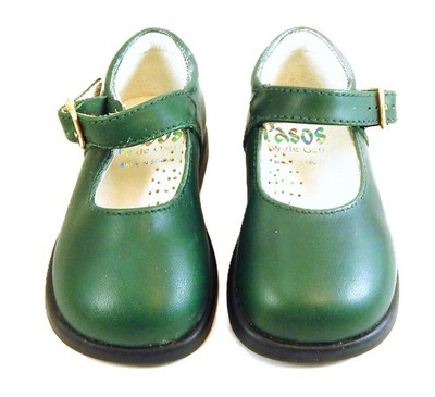 DE OSU -Spain -Baby Girls Forest Green Leather Dress Shoes -European 19-  Size 4 | eBay