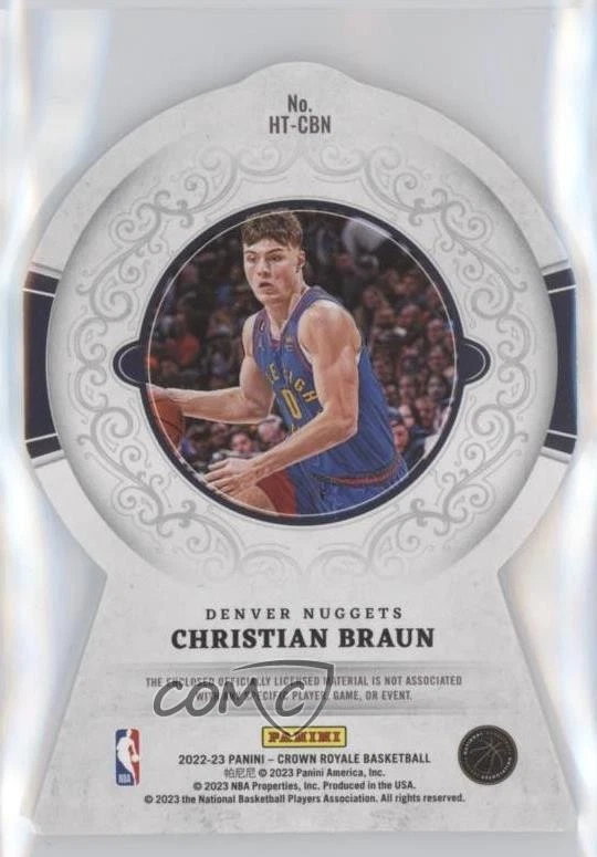 2022 Panini Crown Royale Heirs to the Throne Christian Braun #HT-CBN Rookie RC - Image 2 of 2