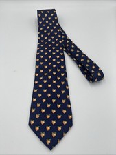 Southern Proper Men’s Neck Tie Navy Blue w/ Peaches All Over 100% Silk USA Made