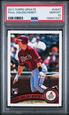 2011 Topps Update Paul Goldschmidt #US47 Rookie Card Graded PSA 10 Gem Mint. rookie card picture