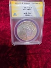 1934-D PEACE SILVER DOLLAR CLEANED MS60 ANACS