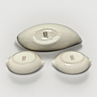 Lenox Cream Silver Trim Boat Shaped Serving Bowls Lot of 3 — photo 2