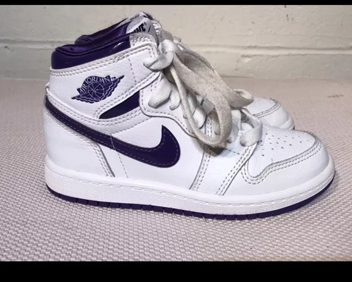 Air Jordan 1’s High Retro Court Viola Bambini in età prescolare Taglia 12C CU0449 151