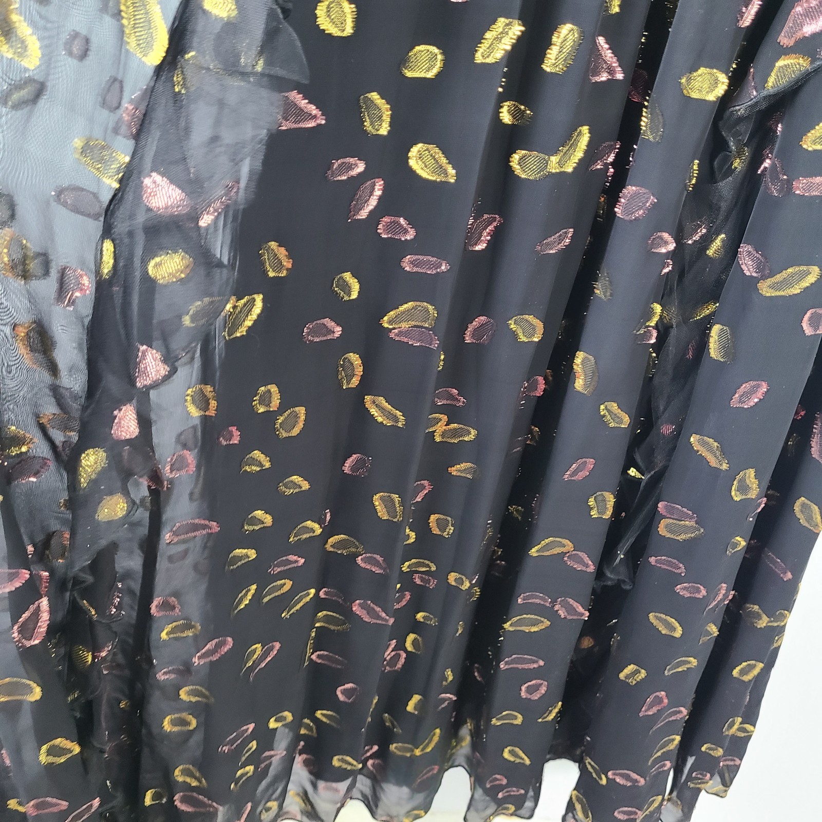 Giambattista Valli x H&M Womens Dress 10 Ruffled Flounce Metallic-Read *Flaw* thumbnail 9