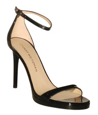 Stuart Weitzman NUDIST PLATFORM Black Patent Leather Sandal 9.5 MSRP 525 NWB