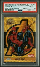 2025 Topps Chrome Marvel Spider-Man The New Avengers 20th Gold Wave #/50 PSA 10