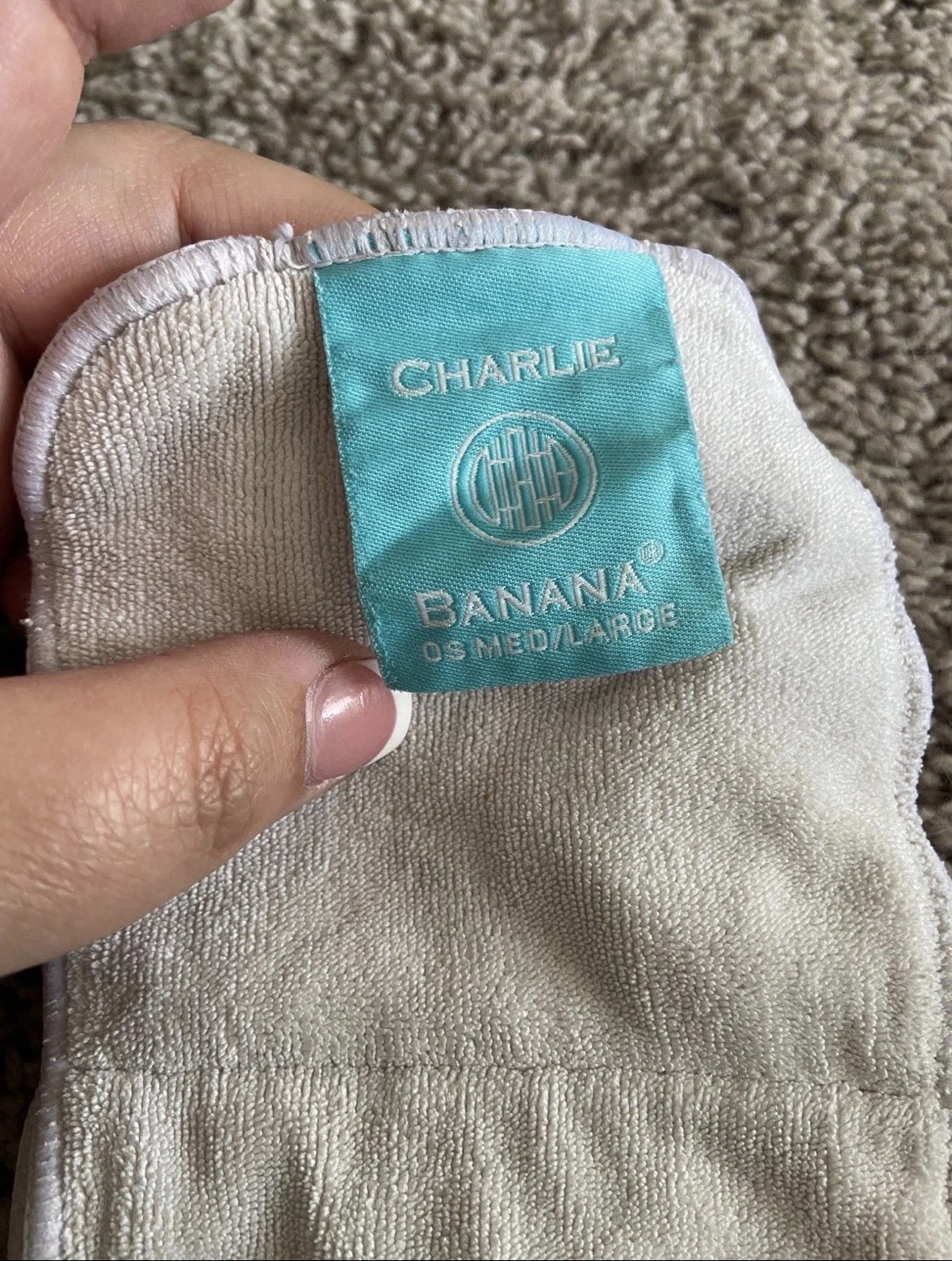 Charlie Banana Reusable Cloth Diaper Inserts OS MED/LARGE White Absorbent Pads