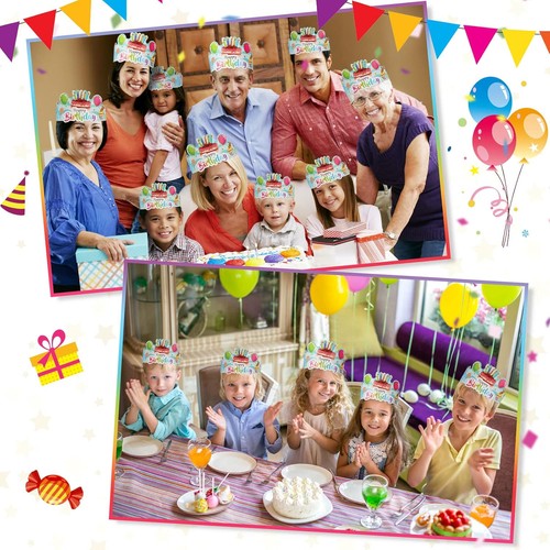 Zhehao 60 Pieces Birthday Party Crowns Hats for Kids Classroom Paper... - Picture 6 of 7