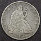 1872 50c Seated Liberty Half Dollar - VF