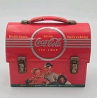 SMALL COCA COLA TIN LUNCHBOX 5.5" L 4" T 2 3/4 " W  VTG RARE