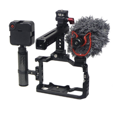 For Sony Alpha A7C Camera Cage Rig with Side Top Handle Grip Vlog Kit ARRI