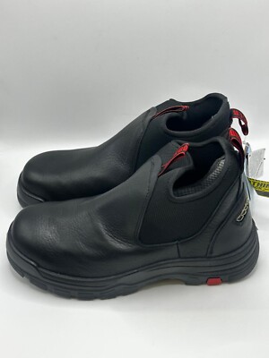 ROCKROOSTER Bakken Men's Black 6 inch Chelsea, Slip-on Work Boots, Waterproof