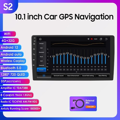 RAM 4GB Octa Core GPS Navi 10.1" Android 12 Car Radio Stereo DSP WIFI BT CarPlay - Picture 3 of 12