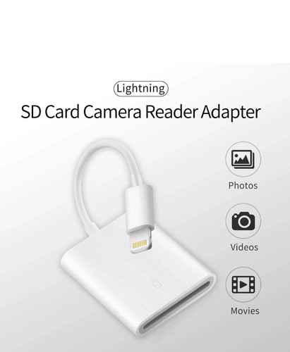 Apple Mfi Certified Lightning to SD Card Czytnik kamery do iPhone'a iPada, pamięci - Zdjęcie 2 z 5
