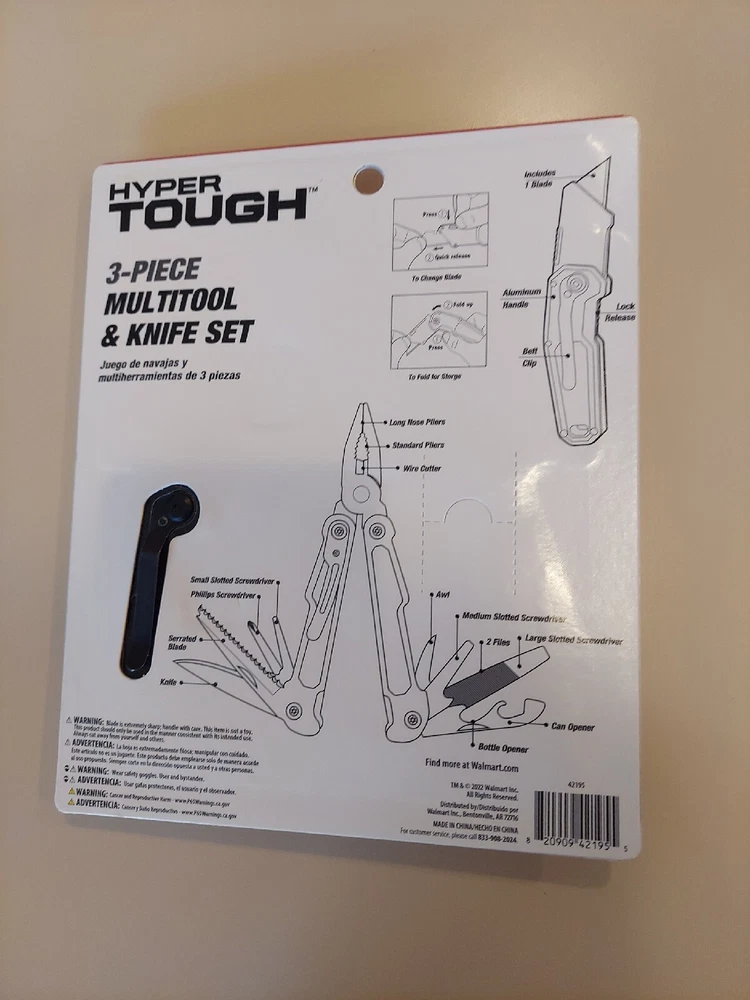 Multi Tool Hyper Tough 3 Piece Multi Tool & Knife Set w/Bottle opener Brand new