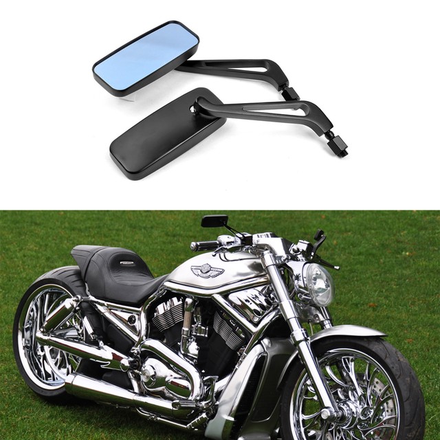 Black Motorcycle Rearview Side Mirrors For Harley Davidson Softail