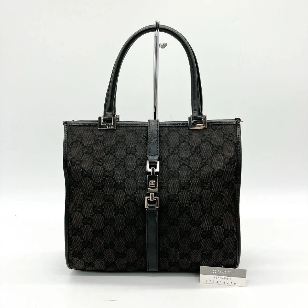 Sac à main Gucci toile cuir authentique noir moyen femme du Japon