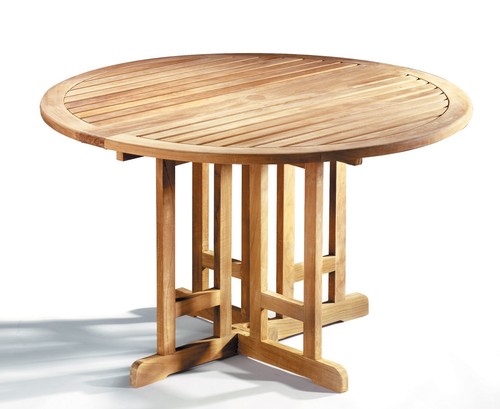 Teak Outdoor Folding Table, Drop-Leaf - Berwick Range - 1.2m - Shape Options - Picture 9 of 12